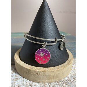 Alex And Ani Silver-Tone Adjustable Charm Bracelet With Star Disc For Women